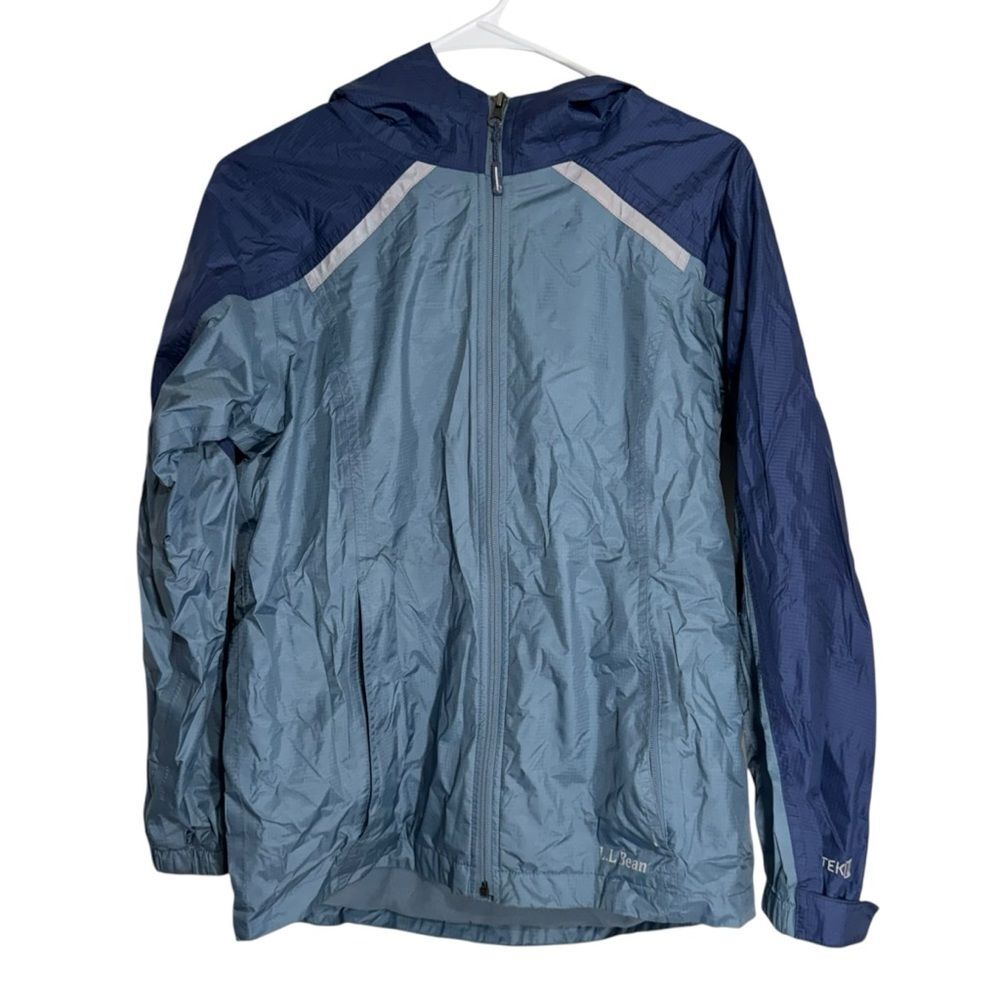 L.L. Bean Blue Weather Resistant Windbreaker Rain Jacket